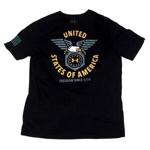 Under Armour United States of America Shirt XL Flag Logo On Back Heatgear UA USA